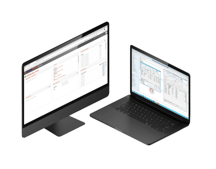 A desktop and laptop mockup of Diamond.